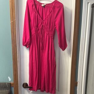 Universal Thread Pink Long Sleeve Sundress with Bishop Sleeves